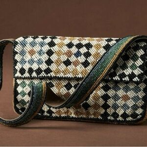 Anthropologie Multicolor Beaded Shoulder Hand Bag - new